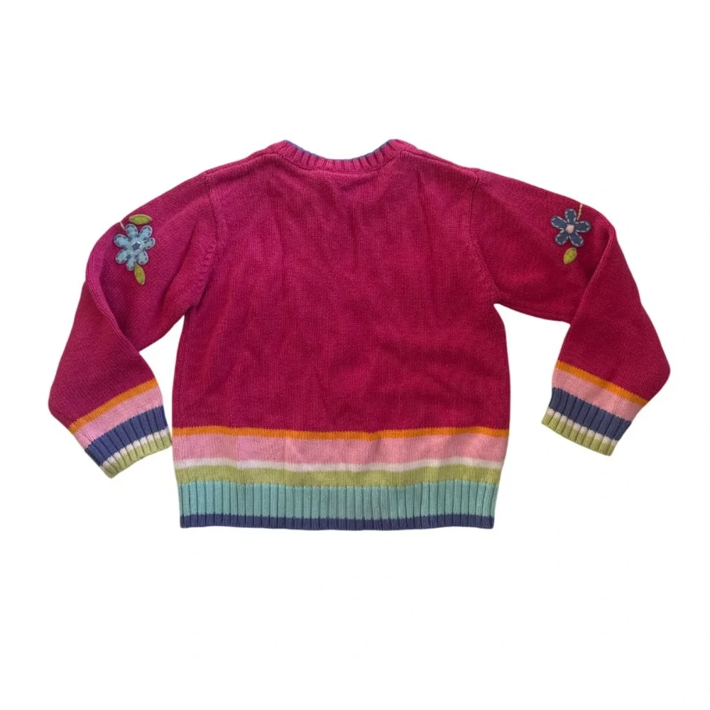 Vintage Gymboree Pink Flower Knit Sweater Girl's Sz 4T Y2K Kidcore Grandpacore
